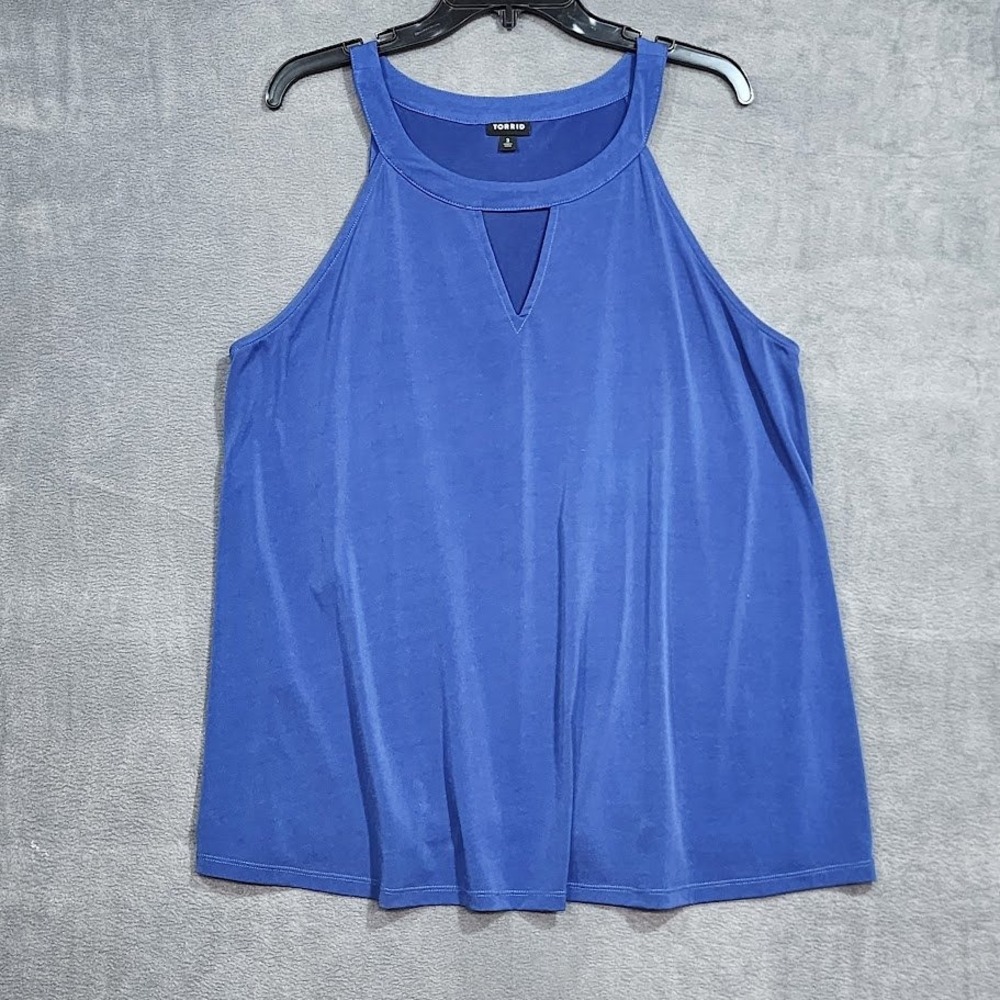 Torrid Blue Keyhole Tank Top Sleeveless Plus Size 3 Women's 3X‎